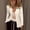 01 Beige, variant on Women's Ruched 3/4 Sleeve Blazers Lightweight Slim Fit Jackets with Padded Shoulder for Business Casual