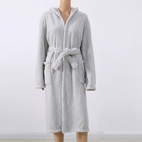 Kimono Robes For Women Ladies Robe Towel Robe Short Robe Plus Size Home Wear, Thickened, Solid Color, Coral Fleece Shower Women Short Grey Bathrobes