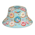 thumbnail image 3 of Daiia Colorful Donut Pattern Bucket Hat - Trendy Cotton Sun Hat for Beach, Golf, Fishing - Fun Outdoor Vacation Boonie for Men and Women, 3 of 9