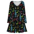 thumbnail image 3 of Colorful Music Symbols Long Sleeve Dresses For Women Vintage Elegant Party Dress Oversized V-neck Dress S-8XL, 3 of 7