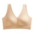thumbnail image 3 of Bras! Ashirexll Womens Push Up Bra, Racerback Wireless Plus Size Sexy Traceless Seamless Thin Style Non Steel Ring Sagging Sports Bra Khaki 4XL, 3 of 7