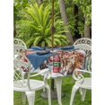 thumbnail image 2 of Outdoor Tablecloth with Umbrella Hole and Zipper, Black Christmas Round Table Cloth 60 Inch Waterproof Tablecloth, Xmas Winter Snowflakes Red Truck Dogs Picnic Table Cover for Patio Camping, 2 of 7