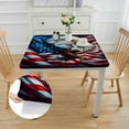 thumbnail image 2 of Acheng American Flag Bald Eagle Patriotism Square Tablecloth Full Width Single-Sided Printing 100% Polyester Fiber Independence Day 52*52, 2 of 8