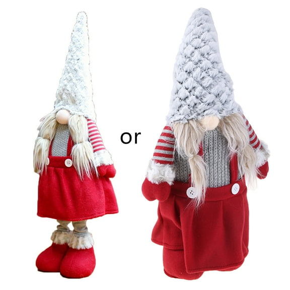 CIYISON Handmade Christmas Elf Decoration Retractable Standing Swedish Gnome Tomte for D
