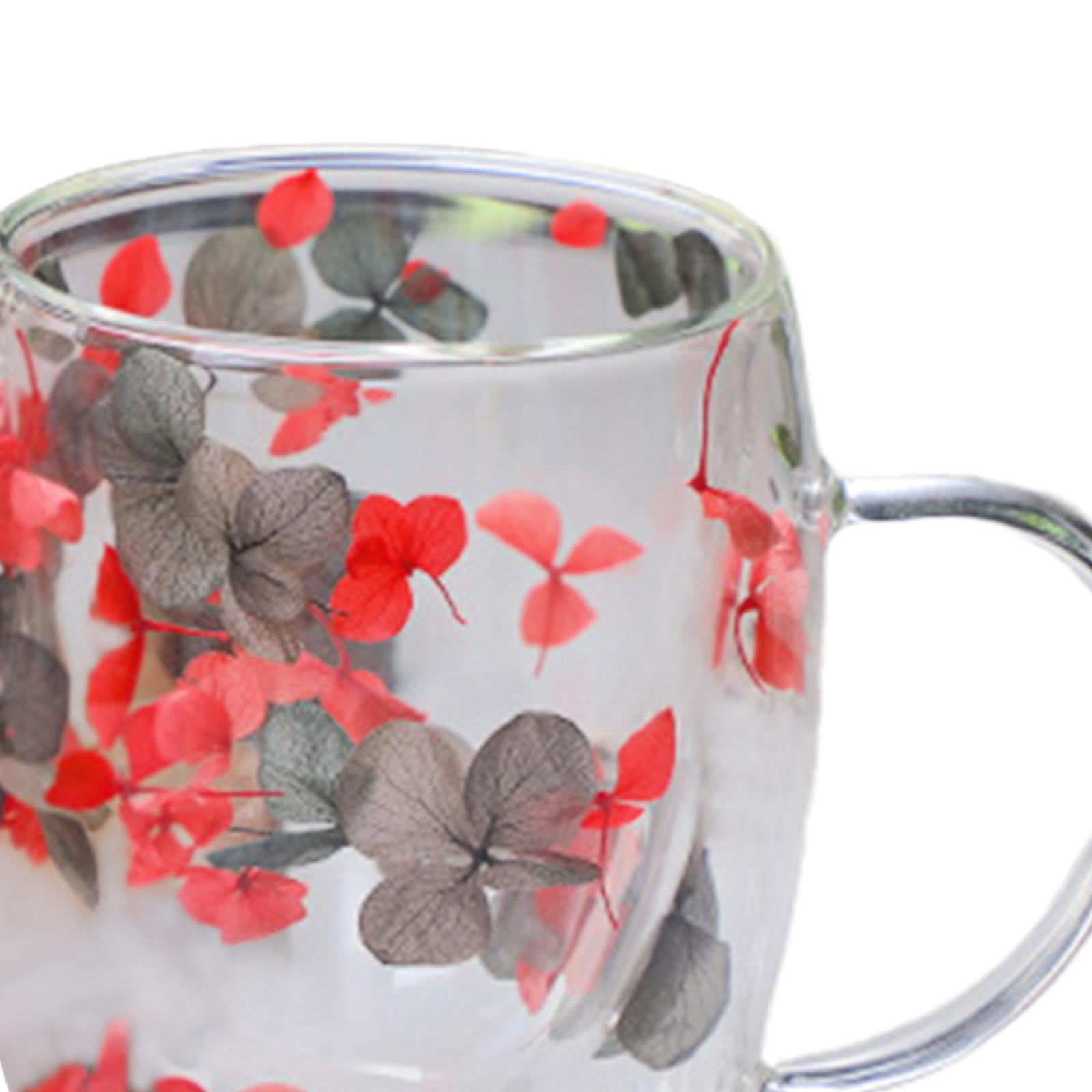 Double Walled Glass Cup Cappuccino Cups with Handle Heat Resistant Insulated Clear Glass Mug Tea Mug Espresso Cups for Tea Beverage Style A