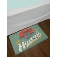 thumbnail image 2 of Hawaii Bath Mat, Surfing Water Sport Palm Tree Orange Sun, Plush Bathroom Decor Mat with Non Slip Backing, 29.5" X 17.5", Reseda Green Multicolor, by Ambesonne, 2 of 2