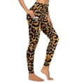 thumbnail image 5 of Elegant Brown Leopard Leggings Pockets Wild Animal Print Custom Yoga Pants Workout Yoga Legging Breathable Elastic Sports Tights, 5 of 6