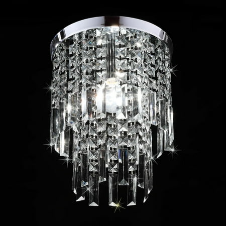 One Light Crystal Chandelier Flush Mount Fixture With One Light Crystal Chandelier Flush Mount Fixture With Ceiling Lamp Ul Listed