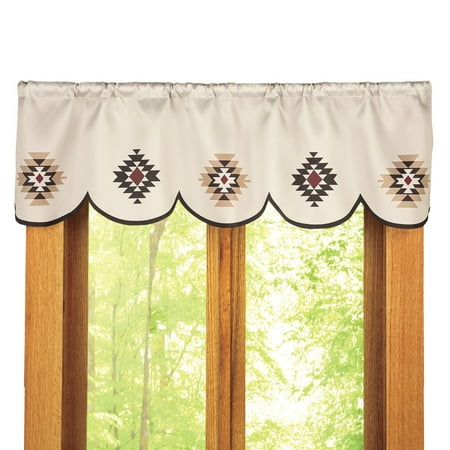 Collections Etc Southwest Aztec Scalloped Window Valance Machine