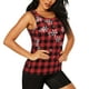thumbnail image 2 of Balery Red Buffalo Plaid Camiseta sin mangas estampada ligera para mujer, tops de entrenamiento sin mangas, camisetas de yoga transpirables de secado rápido.-X-Large, 2 of 7