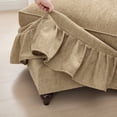 thumbnail image 6 of 107" Modular Sectional Sofa, L-Shaped Cloud Couch with Removable Ruffles Pleats Skirts and Movable Ottoman, 4 Seater Chenille Sleeper Couch Set, Light Coffee, 6 of 9