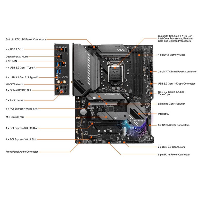 MB MSI|MAG B560 TOMAHAWK WIFI R - Walmart.com