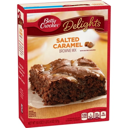 - (4 Pack) Betty Crocker Delights Salted Caramel Brownie Mix, 18.4 oz