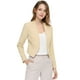 thumbnail image 1 of Día de San Patricio Chaqueta Corta Casual De Negocios De Oficina De Trabajo Sin Cuello Para Mujer Beige S, 1 of 6