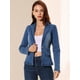 thumbnail image 2 of Chaqueta de mezclilla Allegra K Azul Medio XS para mujer, 2 of 6