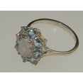 thumbnail image 3 of LBG British Made 14k White Gold Natural Opal & AAA Aquamarine Womens Statement Ring - 33 size options - Size, 3 of 5