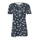 thumbnail image 2 of TaTaai Women's V-Neck Printed Top, Soft Cotton, Relaxed Fit Short Sleeve, Button Accent Ruching, Pullover Style, Casual Daily Wear Spring Summer Multi-Color Options Gift, 2 of 5