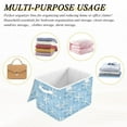 thumbnail image 6 of Yayeee Collapsible Cube Storage Bin with Lid Fabric Closet Decorative Basket with Handles, Blue Snowflake, 6 of 7