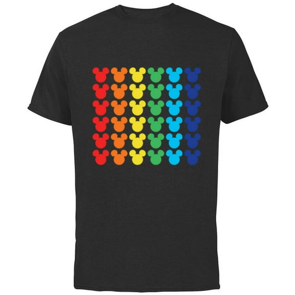 Disney Mickey Mouse Rainbow Icons - Short Sleeve Cotton T-Shirt for Adults -Customized-Natural