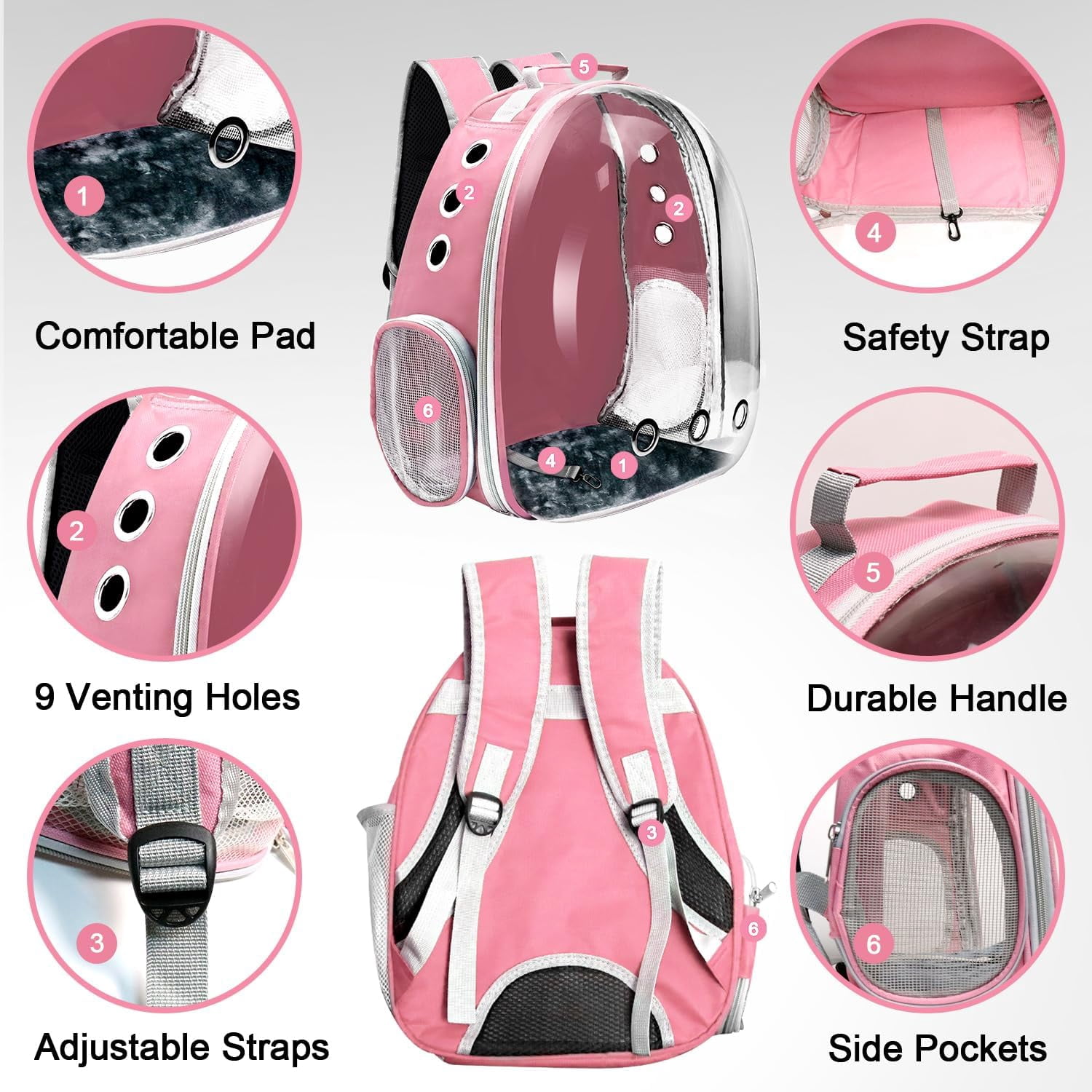 Airline-Approved Cat & Small Dog Backpack Carrier – Transparent Bubble Space Capsule Travel Bag for Hiking & Outdoor Use