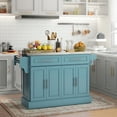 thumbnail image 2 of HOMCOM Îlot de Cuisine avec Rangement, Chariot de Cuisine Roulant, Bleu Pâle, 2 of 10