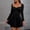 *Black, variant on ClodeEU Women's Square Neck Long Sleeve Fit Mini Dress with Tiered Ruffled Hem Blue,Womens Plus M