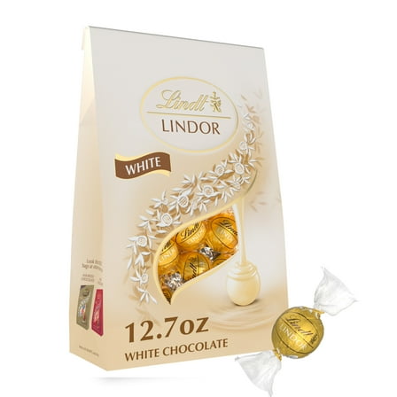 Lindt LINDOR White Chocolate Candy Truffles, 12.7 oz. Bag