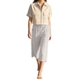 thumbnail image 5 of iHPH7 Linen Bermuda Shorts for Women Knee Length Summer Casual Elastic Waisted Side Split Shorts with Pockets Vacation Lounge Pants (S-5XL), 5 of 9
