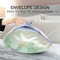 thumbnail image 5 of Satin Pillow Case Emerald Green and Purple Marble Standard Silk Pillow Cover for Hair and Skin Envelope Closure 20"x26", 5 of 9