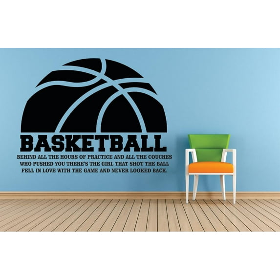 Basketball Behind All The Hours Of Practice Sports Quote Custom Wall Decal Vinyl Sticker 12 Inches X 12 Inches