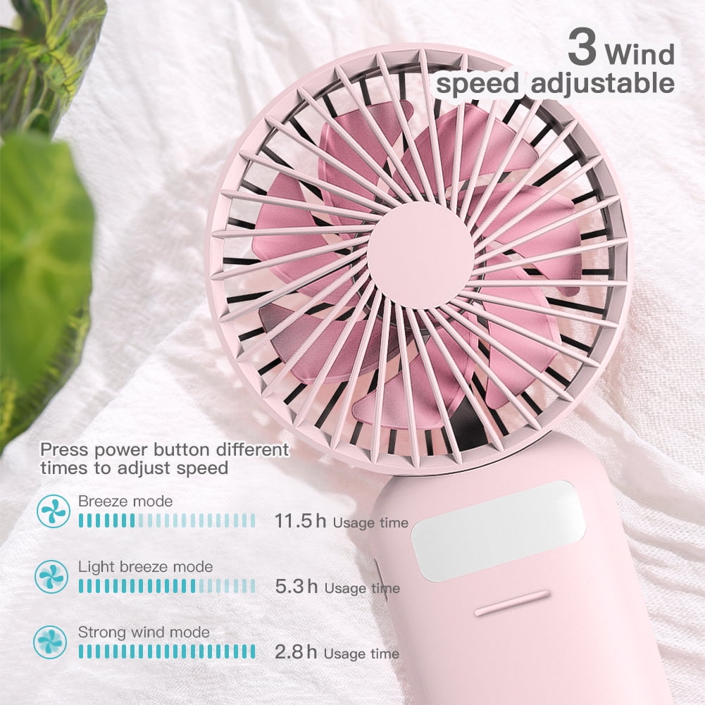 Lowestbest Mini Handheld Fan, 3 Speed Adjustable USB Rechargeable Desk Foldable Fan with Mirror & LED Fill Light Lowestbest Mini Handheld Fan, 3 Speed Adjustable USB Rechargeable Desk Foldable Fan with Mirror & LED Fill Light