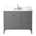 thumbnail image 5 of Vanity Art 42" Double Door Bathroom Vanity with Sink, Freestanding Storage Cabinet with Engineered Marble Top, Flip Down Tray, Drawer, and Shelf, 5 of 6