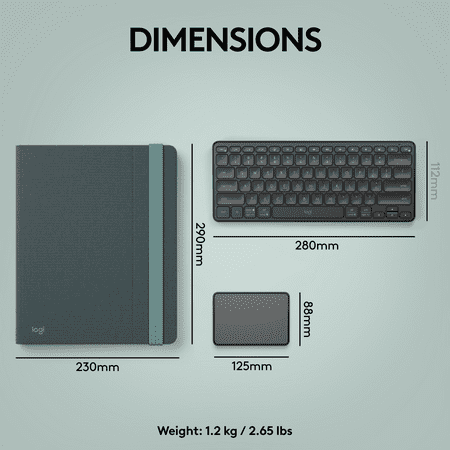 Logitech - Casa Pop-Up Desk Work From Home Kit Compact Wireless Keyboard, Touchpad and Laptop Stand for Laptop/MacBook (10” to 17”) - Classic Chic