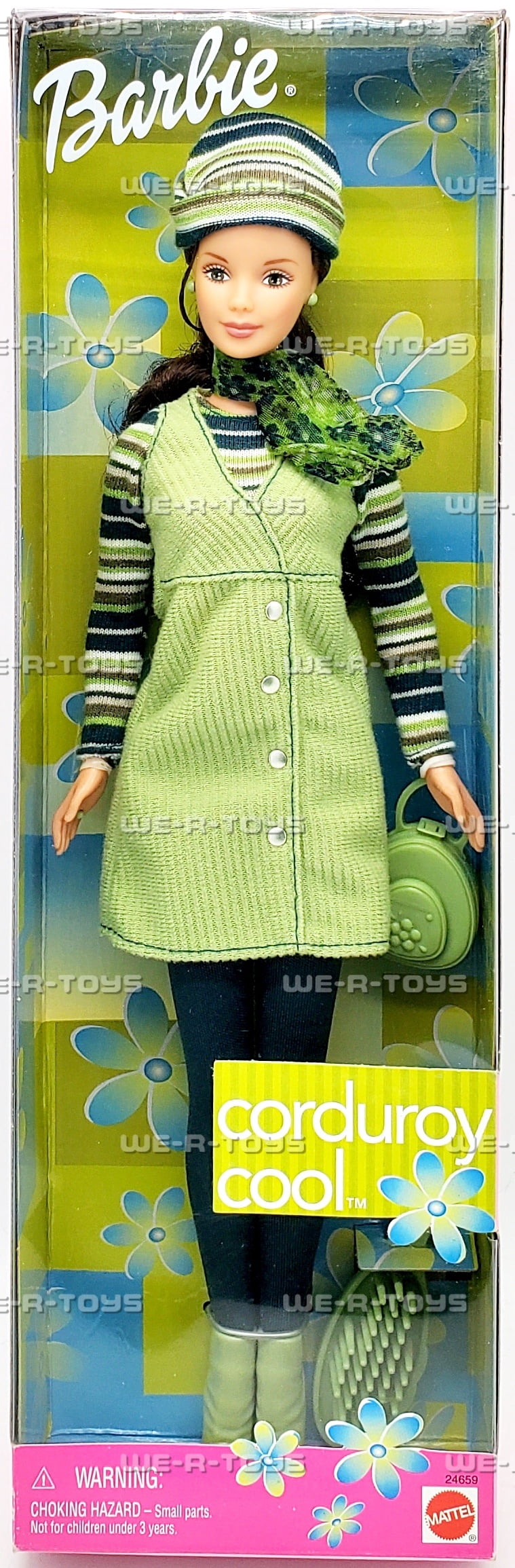 Corduroy Cool Brunette with Green Fashions Barbie Doll 1999 Mattel 24659