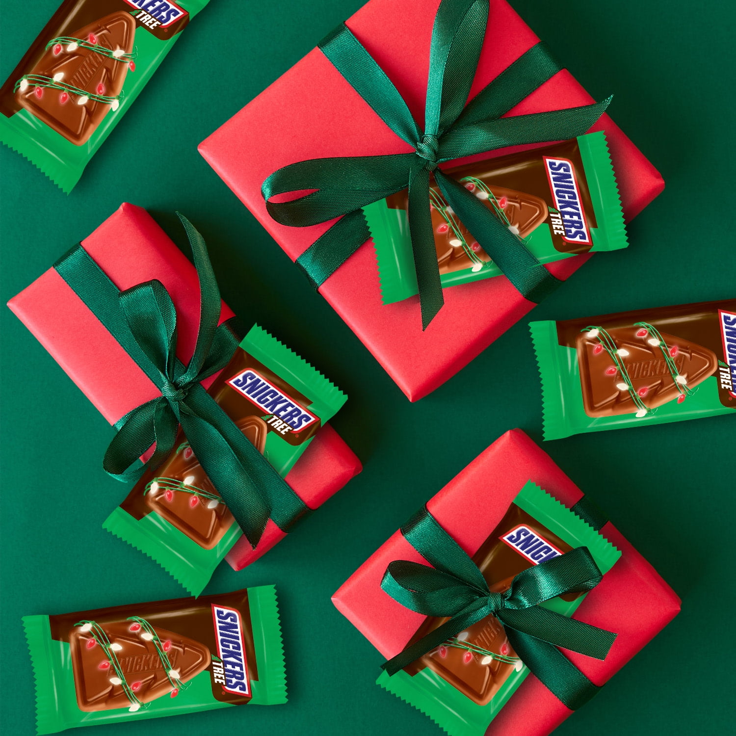 (2 pack) Snickers Trees Chocolate Christmas Candy Bars - 6 Ct
