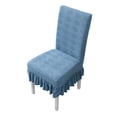 thumbnail image 4 of Ruffled Dining Seat Slipcover with Integrated Cushion and Backrest, 1 Piece Elegant Coral Sea Pattern Skirted Chair Protector for Home Kitchen Decor, 4 of 4