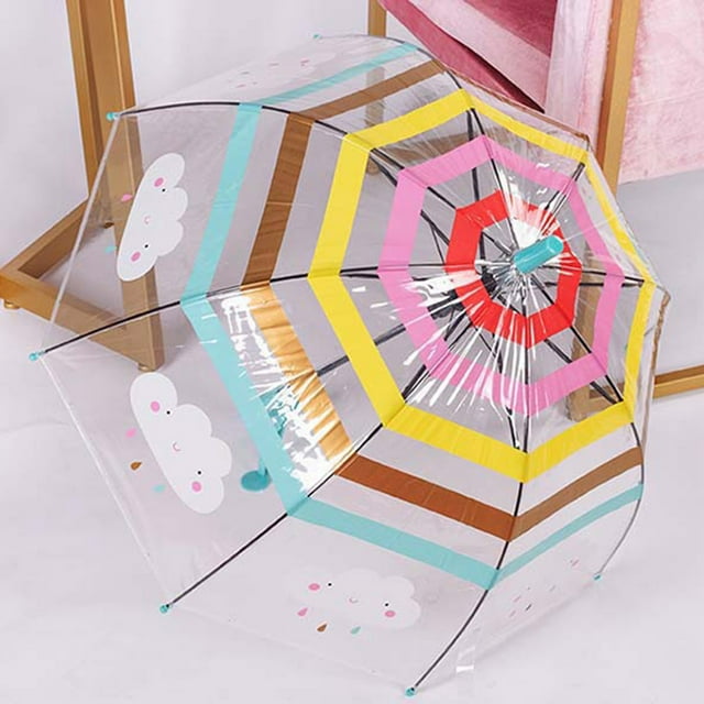 Parapluie Transparent Parapluie Dessin Animé Parapluie à Long Manche pour Enfants