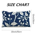 thumbnail image 3 of 2pcs Leaf Navy Blue Decorative Throw Pillow Covers Polyester 100% Zip Closure for Home and Office Decor, 3 of 8