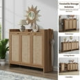thumbnail image 3 of SICOTAS Shoe Storage Cabinet with 3 Doors & Shelves, 6-Tier Shoe Storage Organizer, Farmhouse Boho Engineered Wooden Shoe Rack Cabinet for Entryway Hallway Closet, Oak, 3 of 9