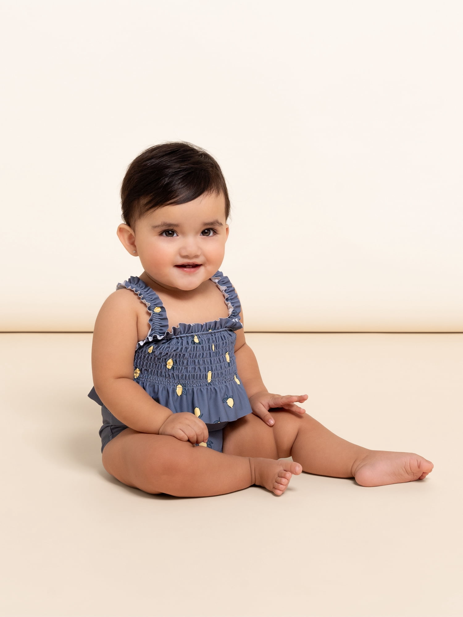 Modern Moments by Gerber Polyester Blue Breathable One Piece Bubble Swimsuit, 6-9 Months