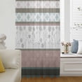 thumbnail image 5 of Grey Stripes Abstract Sheer Curtains 54 Inches Long, Geometric Spring Flowers Country Light Filering Curtains, Breathable Simi Curtain Privacy Drapes for Kitchen Bathroom Small Window Treatment, 5 of 9