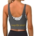 thumbnail image 3 of Lsque Keep Life Simple Daisy Flower Printed Women'S Sports Bra, Compression, Moisture Wicking, High-Impact Sports Bra For Women,Supportive sports bra-, 3 of 9