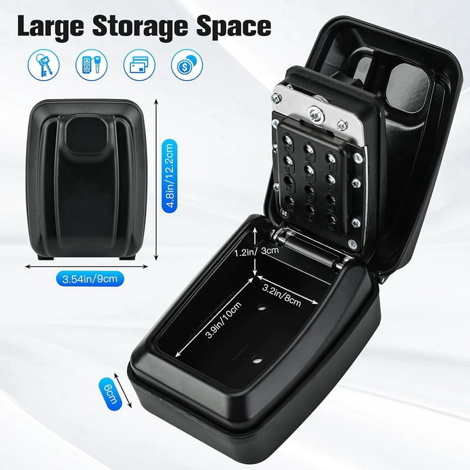 Key Lock Box for Outdoor Use, 12-Position Combination Key Storage Box