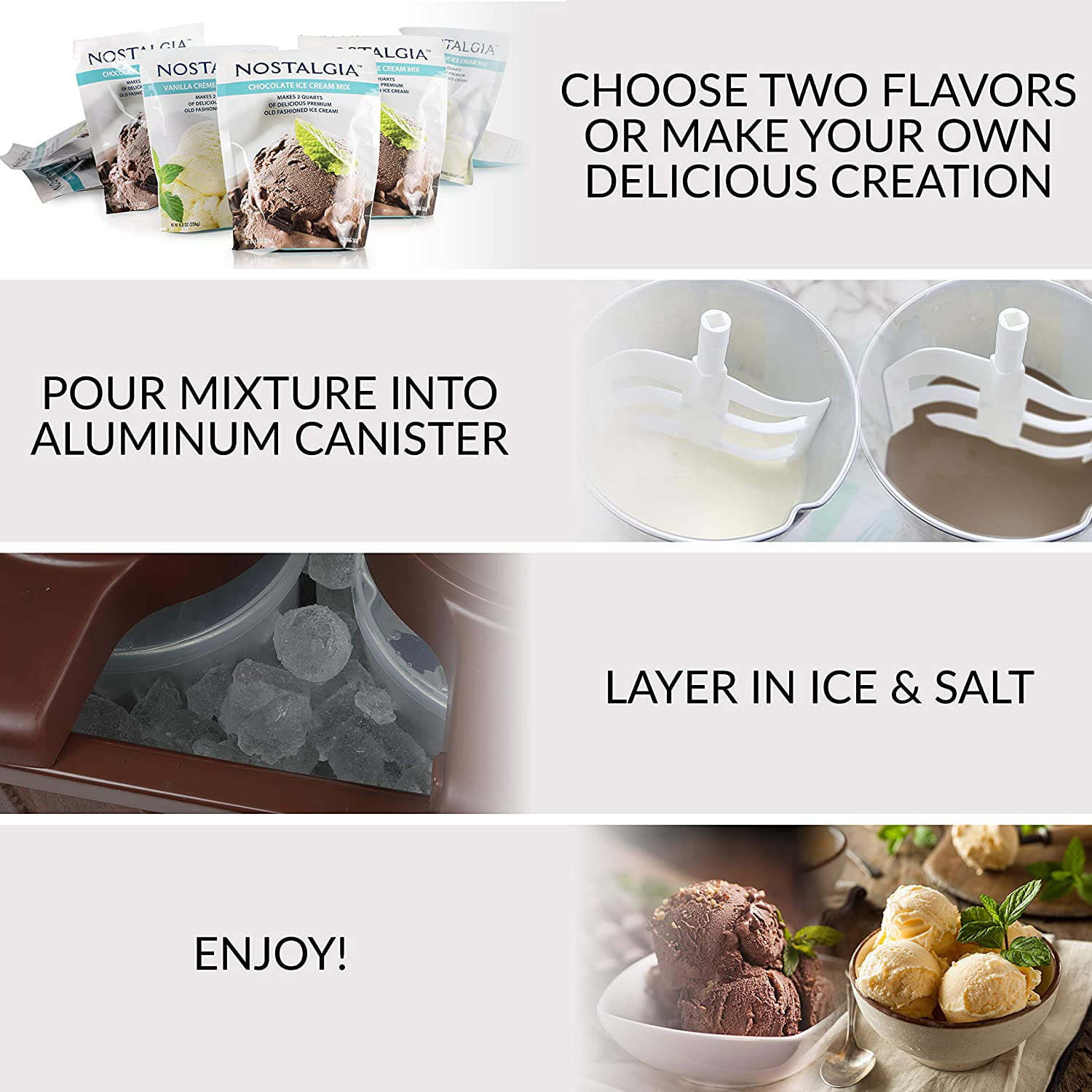 2-Quart Homemade Ice Cream Starter Mix (8-Pack) — Nostalgia Products
