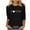 #248-Black, variant on Craaazy Women's Hearted-Printed Round Neck 3/4 Sleeve Loose Tops Gifts