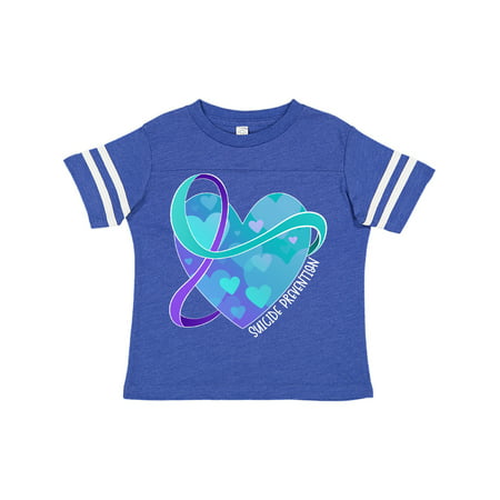 

Inktastic Suicide Prevention Awareness Purple and Teal Heart Ribbon Gift Toddler Boy or Toddler Girl T-Shirt