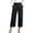Black, variant on Womens Business Casual Denim Culottes Ankle Length High Waist Wrap Front Wide Leg Pants Dressy Palazzo Jeans Slacks for Work Office,Black,XL