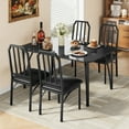thumbnail image 3 of Accreate Black Glass Dining Table Set for 4, Modern Kitchen Table & Chairs, Space-Saving, 3 of 12