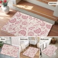 thumbnail image 5 of Non-Slip Rug Pad Rugs Retro Flower Leaves Pattern Rectangle Area Rugs 2x3Ft Soft Carpet Pads for Living Room Kids Room, Pastoral Ethnic Floral on Burlap, 5 of 9