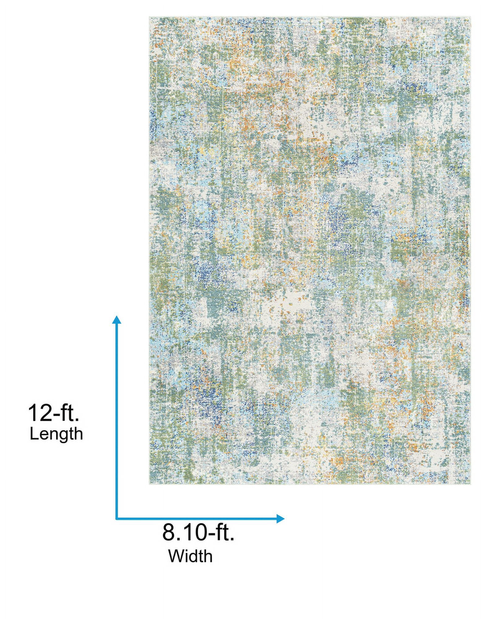 Livabliss Bodrum Modern Indoor/Outdoor Area Rug,8'10" x 12',Orange/Green